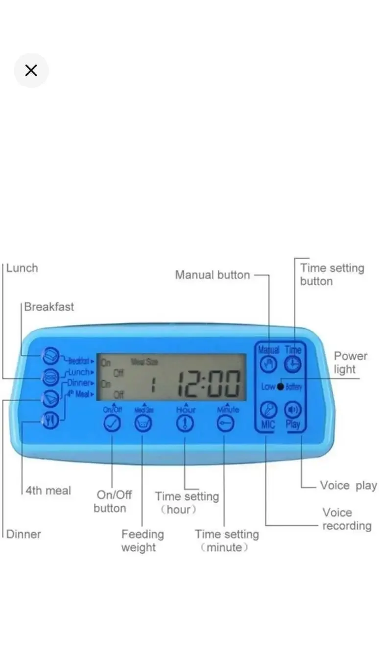 Iseebiz 3L Automatic Pet Feeder with Voice Recorder and Programmable Timer